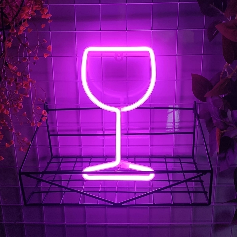 Neon Wine Glass Neon Light ✨️ NIB Multiple Colors Available - Picture 2 of 3